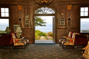 Maine stepping out to the veranda