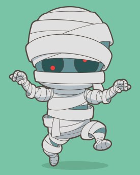 Cartoon running mummy